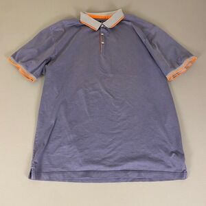 Cutter & Buck DryTec Luxe Polo Shirt‎ Men's XL Blue Striped Collar Golf **